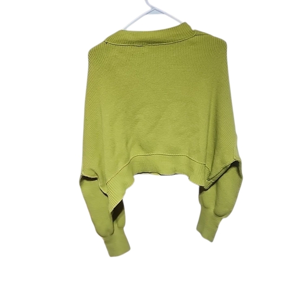 Free People Easy Street Dolmain Cropped Green Sweater. Xl - Picture 4 of 6